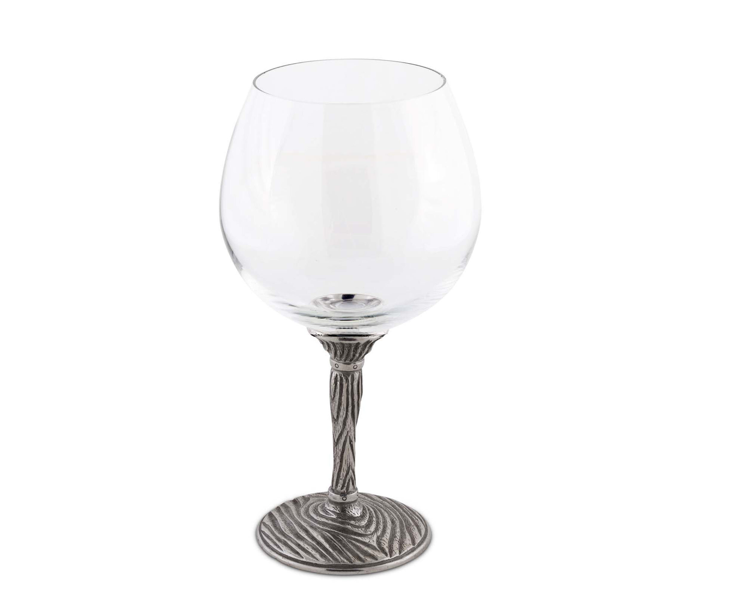 Handcrafted Stem Wine Glass Set of 6 - Pewter Collection