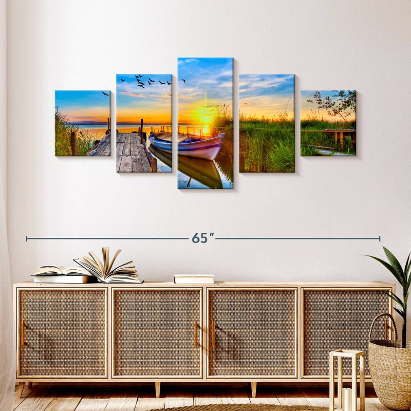 Sunset Lake, 24" H x 55" W