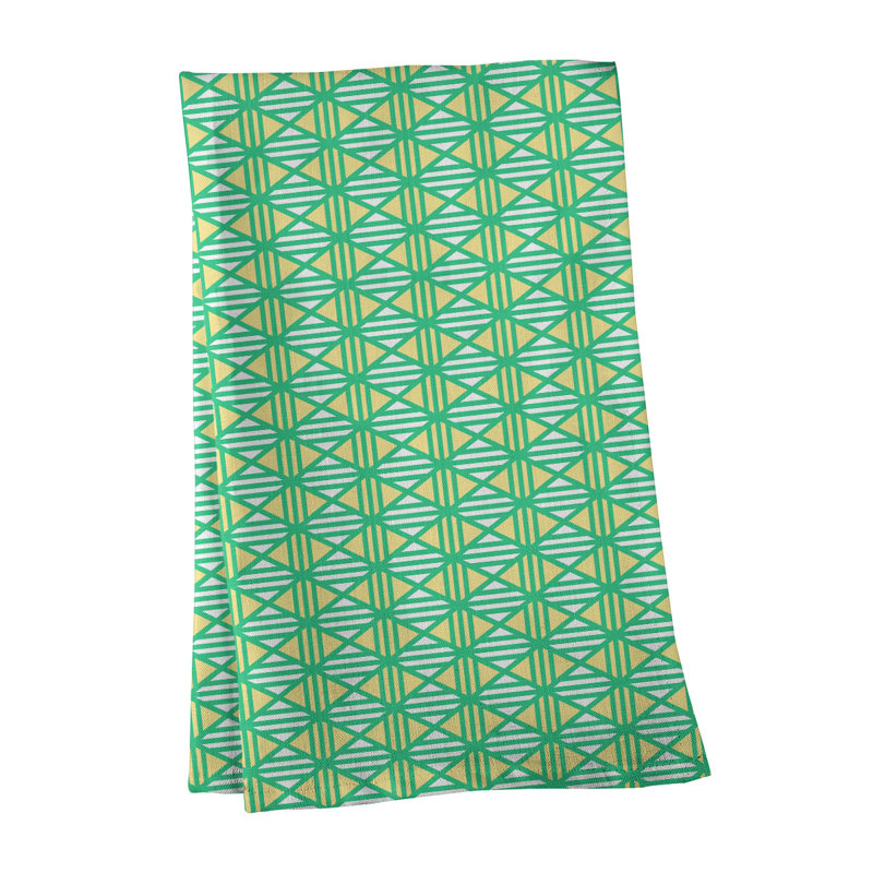 Torchon Gady, Polyester sergé, Jaune / vert