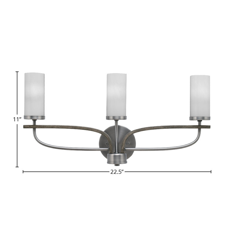 Monterey 3 Light Bath Bar, Gray