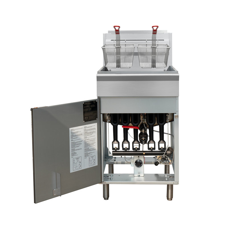 75 lb Stainless Steel Dual Basket Natural Gas Deep Fryer