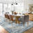 Washable Rugs Area Rugs for Living Room, Vintage Blue Floral Bedroom Rugs Indoor Accent Large Carpet Table Soft Non Slip Retro Floor Cover-872633115