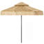 Parasols et accessoires pour parasol combinant métal et polyester kaki de 8,5 pi avec pampilles de paille et finition beige