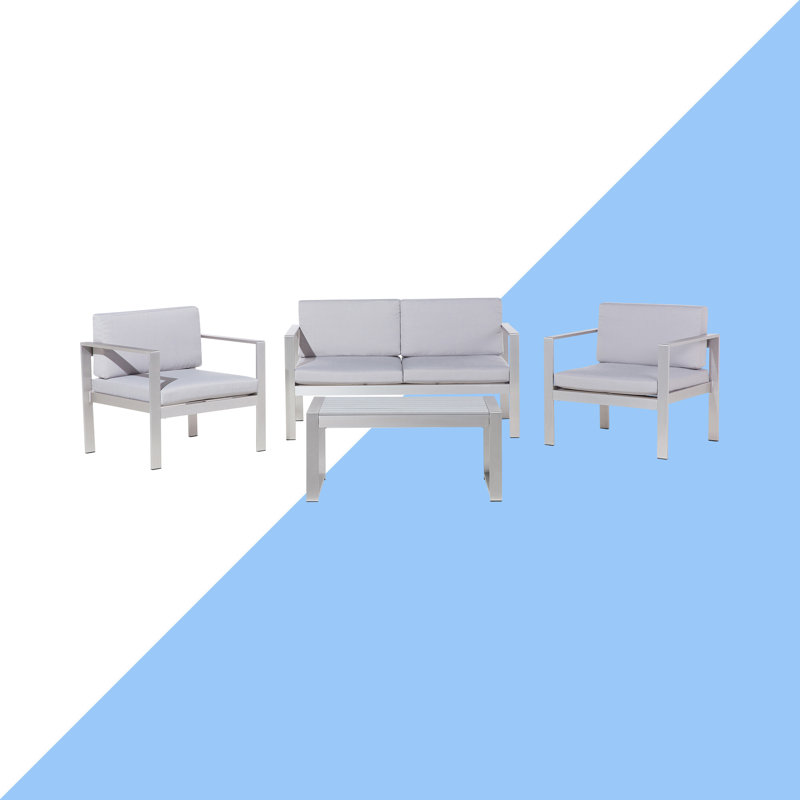 Aanisah 4 Seater Sofa Set, Light Grey, Light Grey