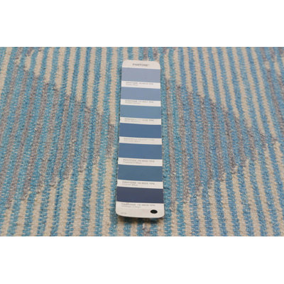 One-of-a-Kind Rectangle 5'5" X 7'10" New Age Wool Area Rug Light Denim Blue