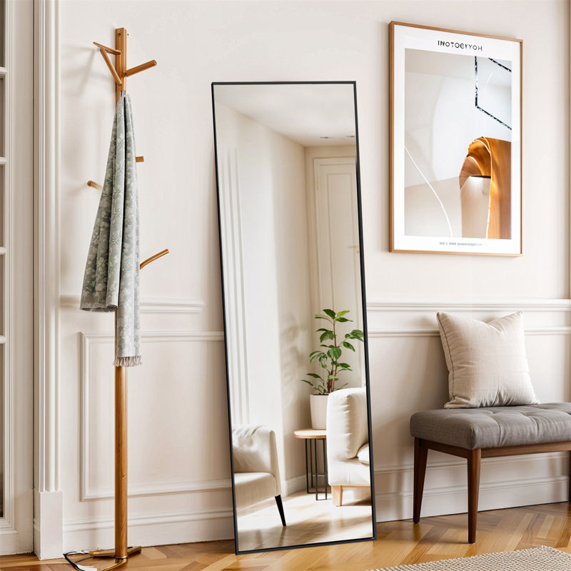 Miroir de plancher pleine longueur, 59 po x 16 po, Noir