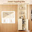 Modern Beige Corner Storage Unit, 172.5cm Tall Tall Cabinet with 2 Fluted Doors, 5 Tier Adjustable Shelves, Space Saving Furniture for Living Room Bathroom Kitchen