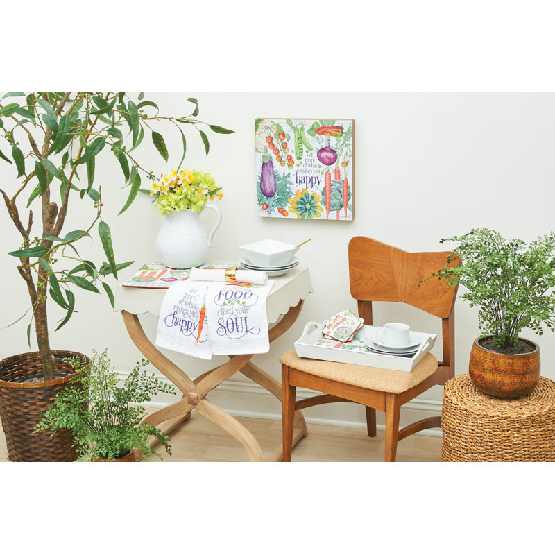 Ensemble de 2 serviettes de cuisine à motif de légumes