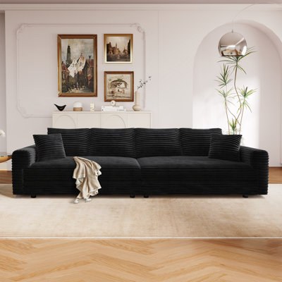 Canapé modulaire en velours côtelé 102,4 po avec accoudoirs carrés Nerissa