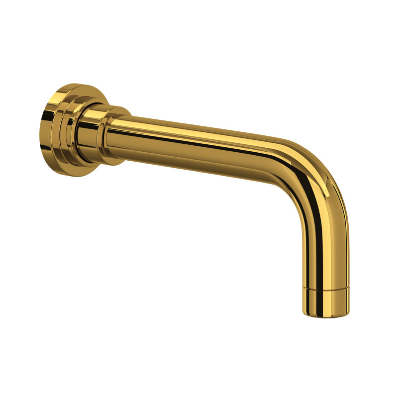 Lombardia Wall Mount Tub Spout, Unlacquered Brass