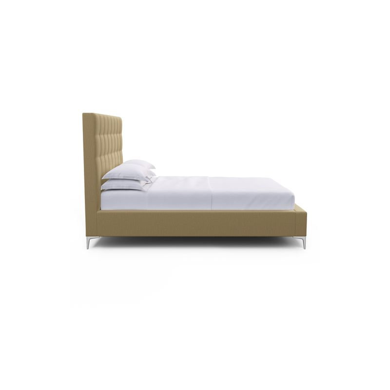 Bryant Upholstered Bed, Ebony, California King, Box Weave Linen Marzipan