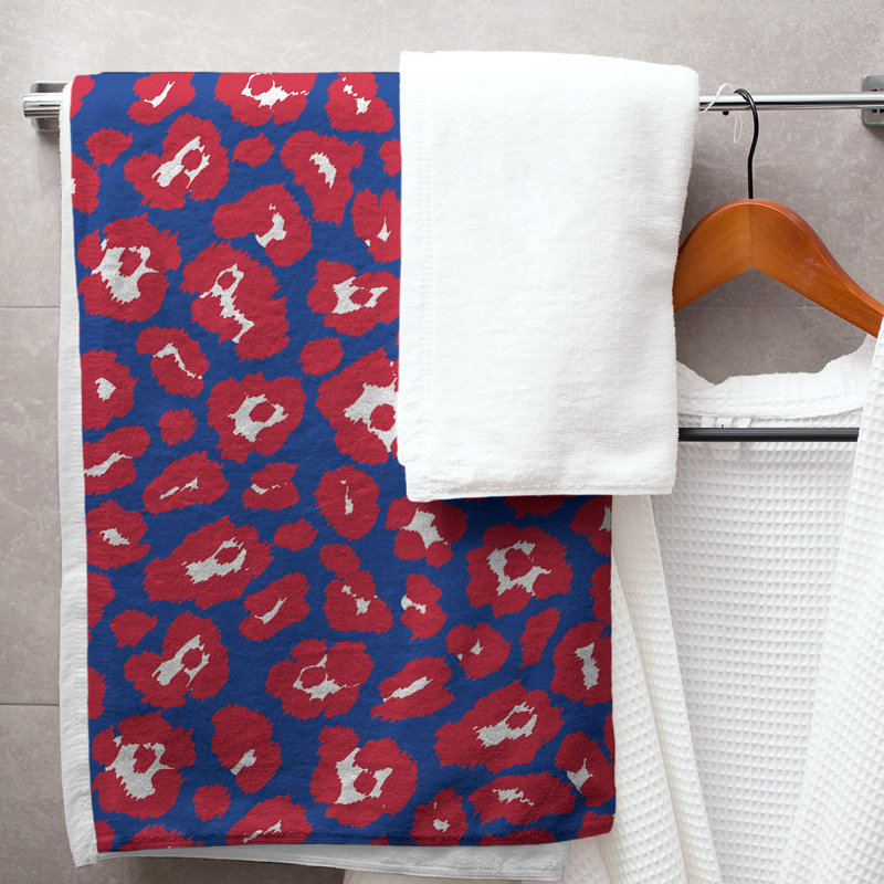 Everdene Bath Towel, Microfiber, Blue/White/Red