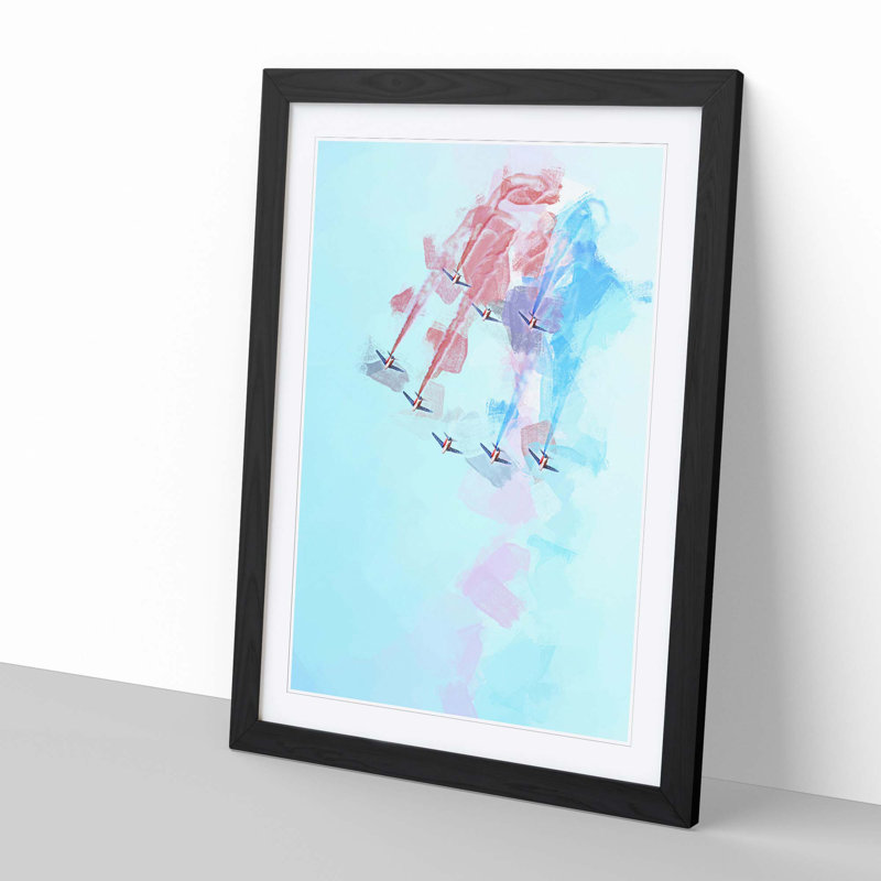 Planes in Formation - Framed Print, 50cm H x 35cm W x 2cm D, Black