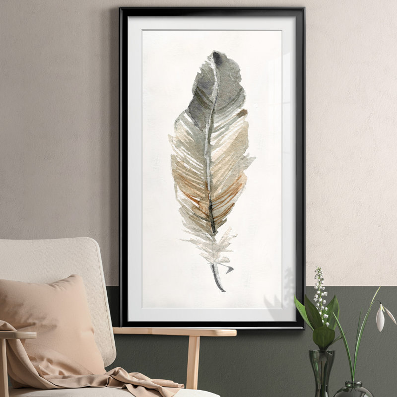 Neutre plume I - cadre photo, impression sur papier, Noir, H 26,5 po x l 14,5 po