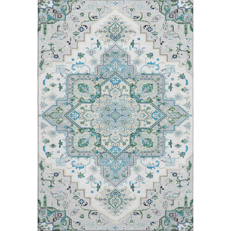 Premium Machine Washable Corum AMF1036 Oriental Rug, Rectangle 5' x 7'6"