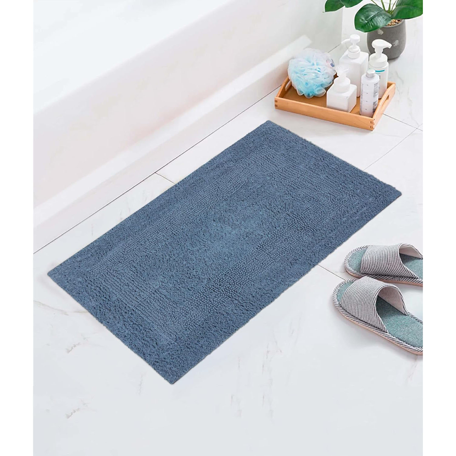 Latitude Run® Luxurious Bath Mat Rug - Set Of 2 Reversible Heavyweight ...