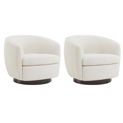 Fauteuil demi-tonneau pivotant rembourré Marcy