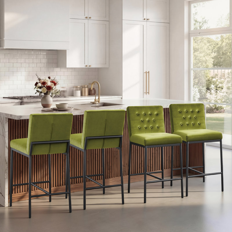 Tabouret de comptoir Modern, Vert olive