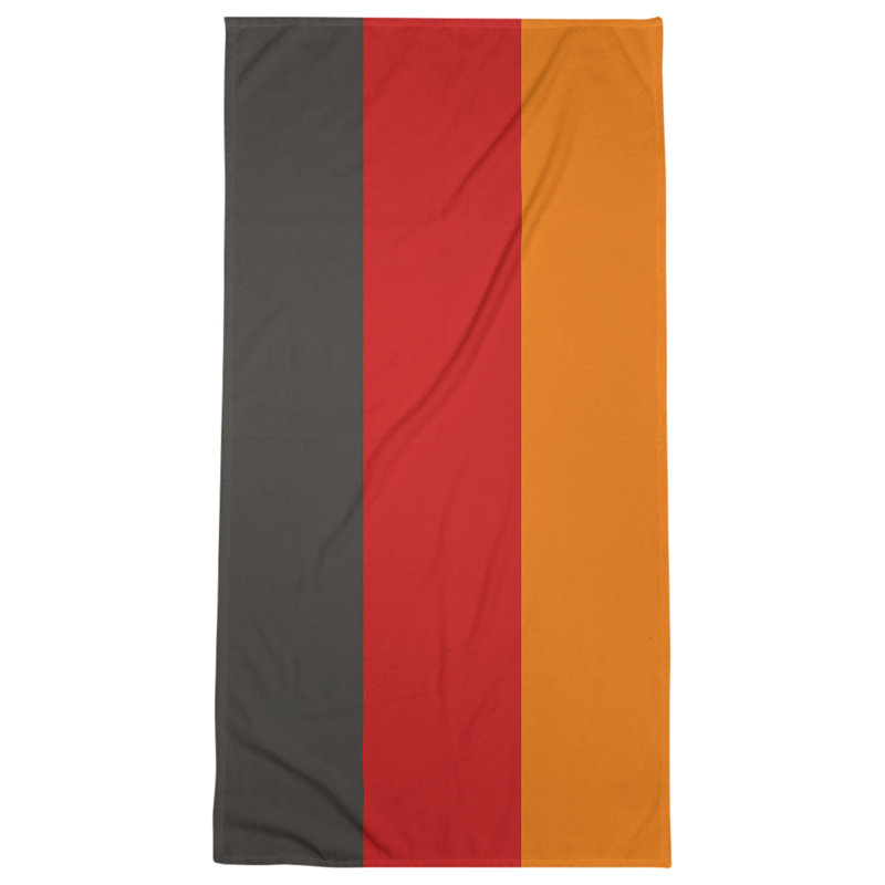 Cotton Blend Bath Towel, Pewter/Red/Orange