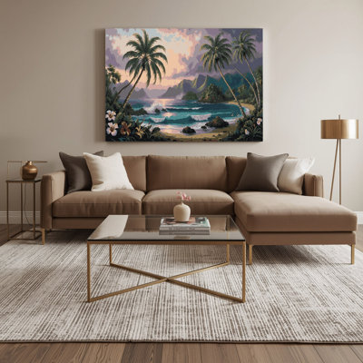 USA State Hawaii Black Canvas Wall Art