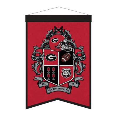 NCAA Georgia Bulldogs Crest Banner Wall Decor | 15 x 22 in