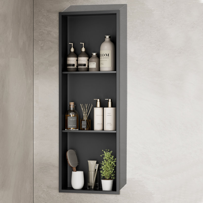Palys Stainless Steel Shower Niche, Large Shower niches for Bathroom, 3 case, Black
