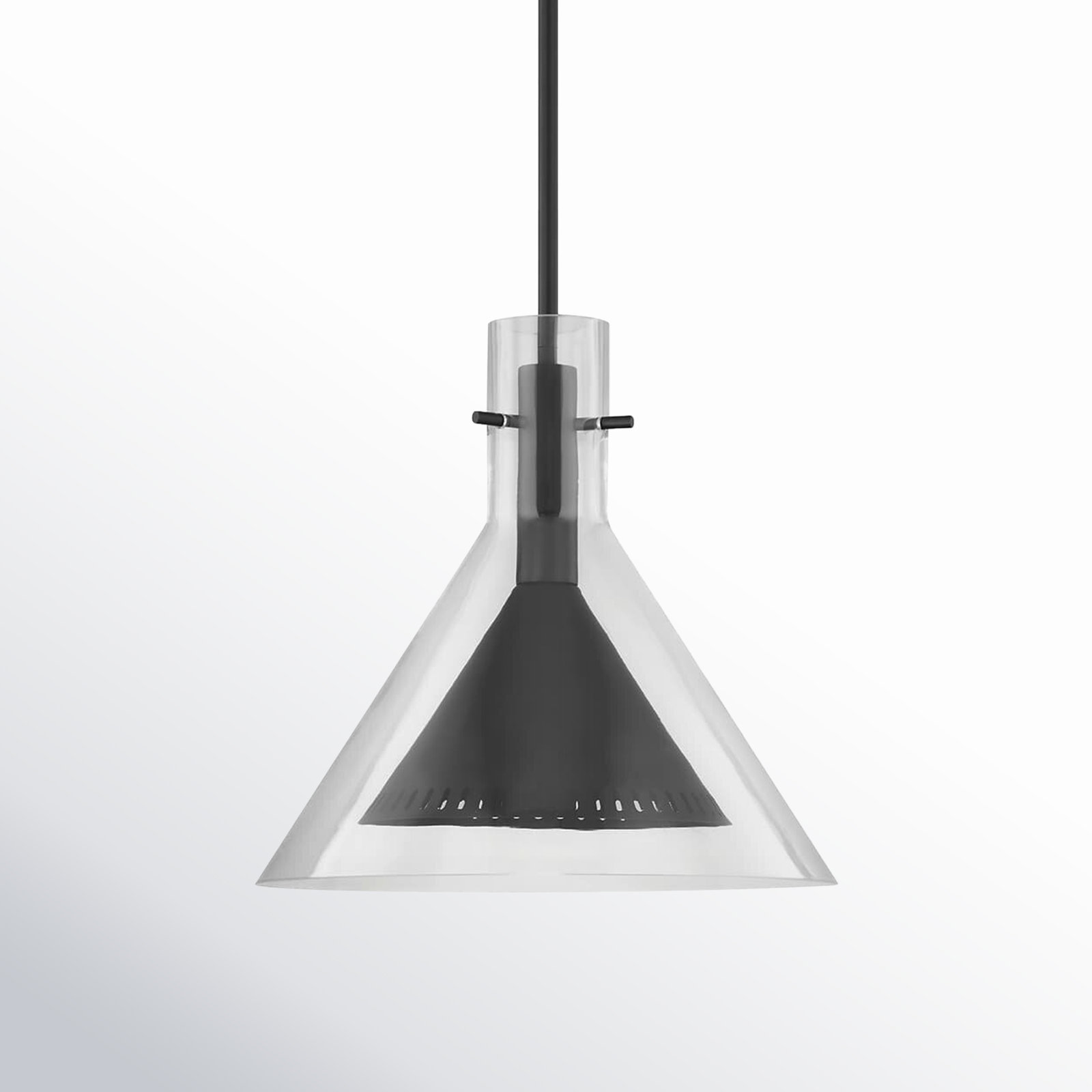 Breathe Single Light Glass Iron Dimmable Pendant, 14" H