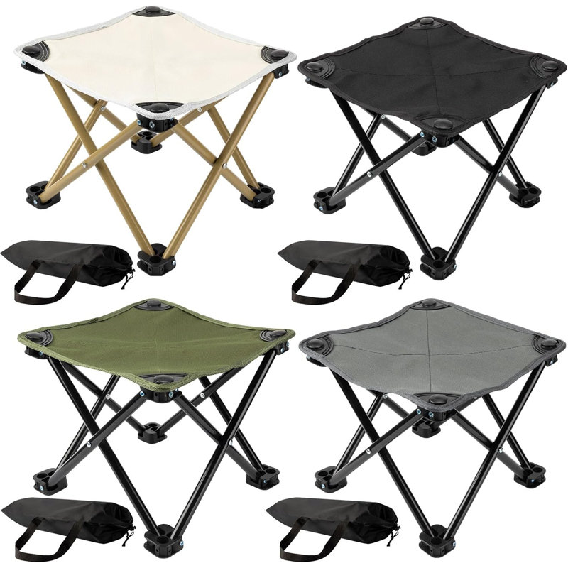 Osbonre Folding Camping Stool, Brown, White