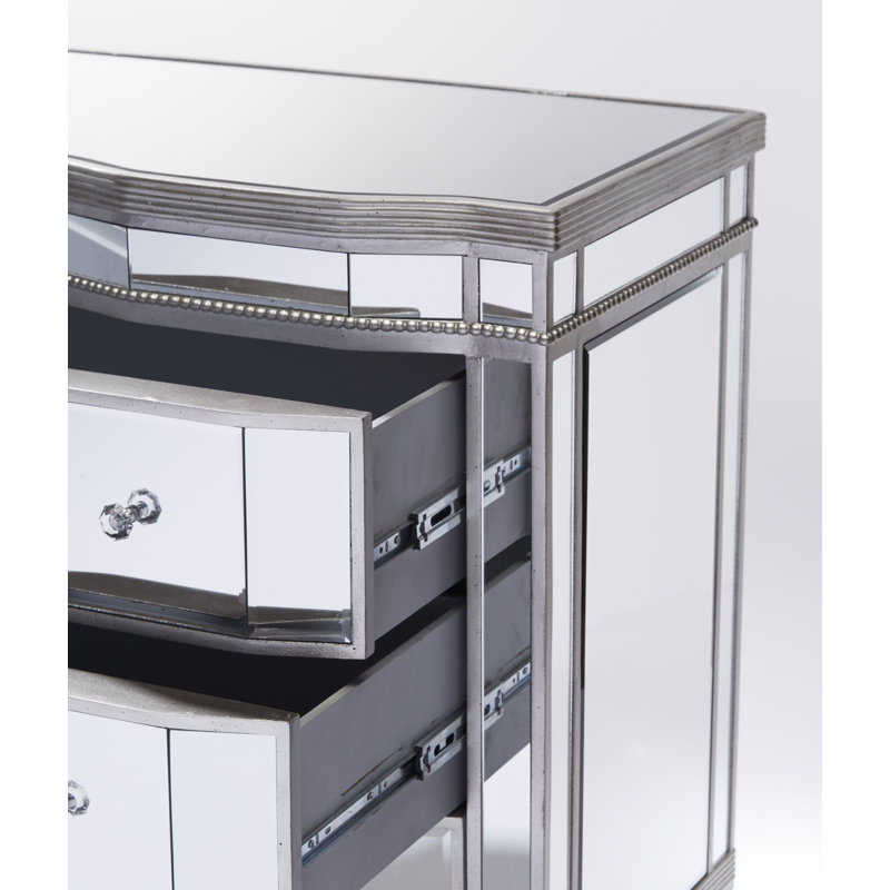 Commode décorative 3 tiroirs à miroir Beachmont