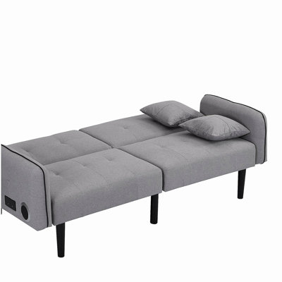 Folding Ottoman Sofa Bed with stereo (Gray)