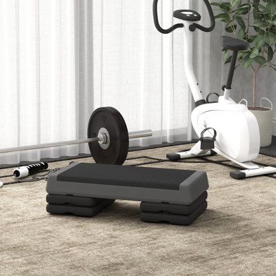 Stepper ajustable, à 3 niveaux avec contremarches 4 po, 6 po, 8 po, gris