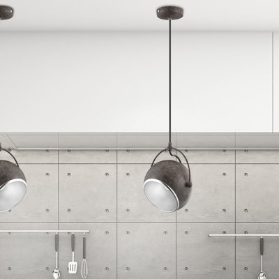 Degli 1 - Light Rusty Metal Dome Pendant