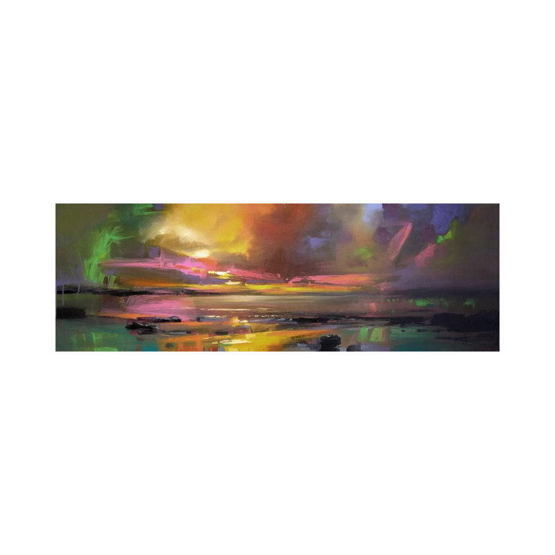 «Electric Sky» par Scott Naismith - impression d'art graphique, 12" H x 36" W x1.5" D, Toile tendue