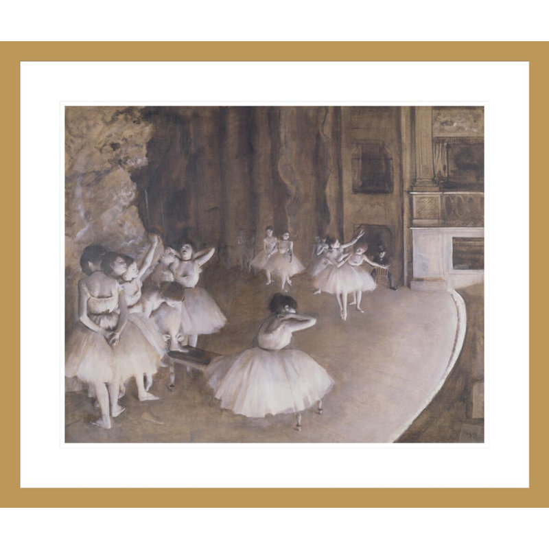 «Ballet Rehearsal on the Stage» par Edgar Degas, Edgar Degas, impression giclée encadrée, H 23,5 po x l 27,66 po