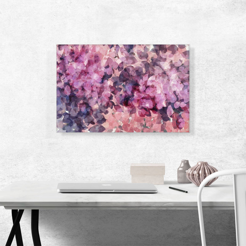 Rose, pétales mauves modernes, reproduction d'art sur toile tendue, H 18 po x l 26 po x P 1,5 po
