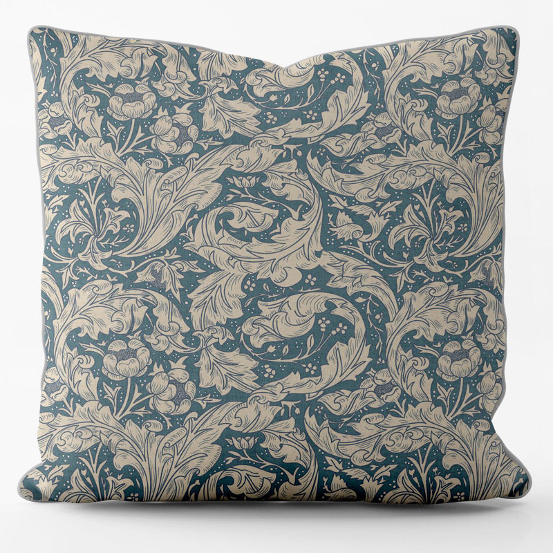 Floral Square Cushion, Blue