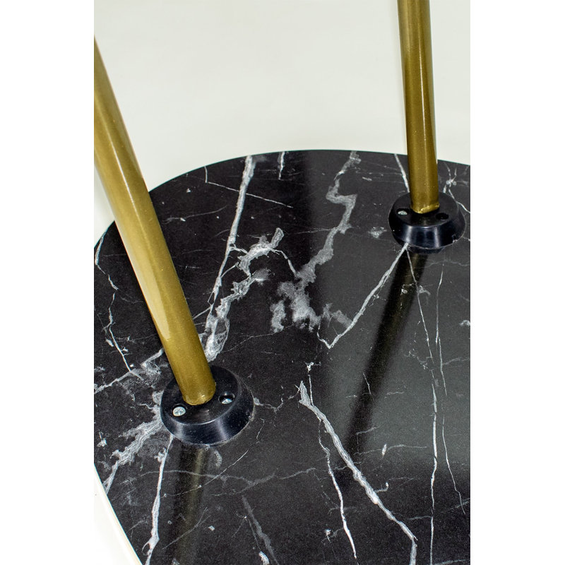 Melany 35cm Console Table, Black Marble