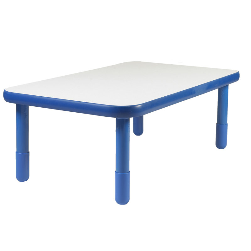Baseline 48" x 30" Rectangular White and Blue Kids Table