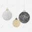 Trois boules de Noël - Décoration de salon en toile dorée-119180315
