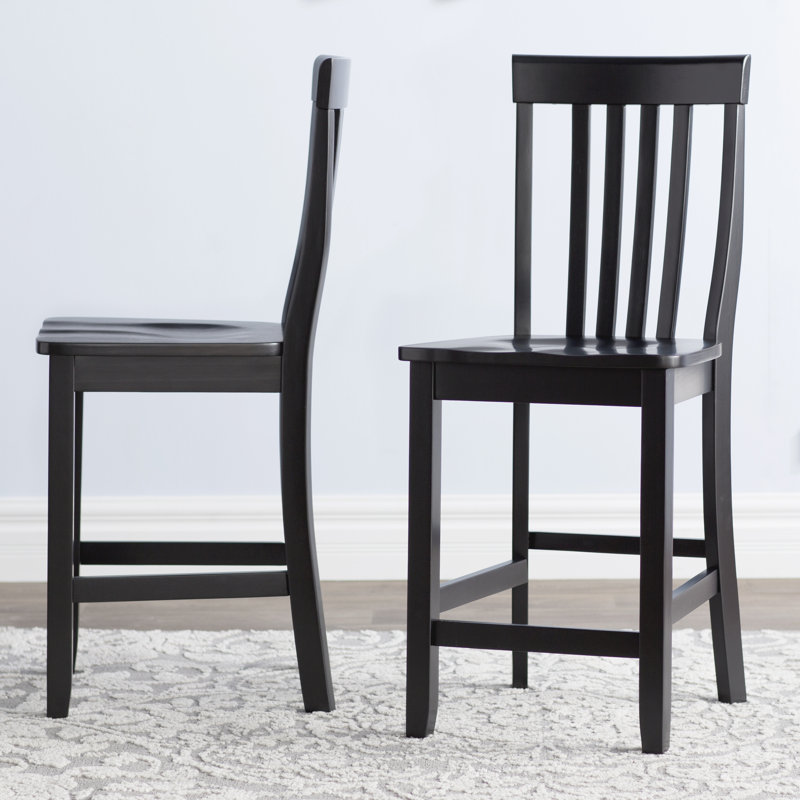 Tabouret de bar et de comptoir à siège capitonné en losange, Noir, Tabouret de comptoir (assise de 24 po de hauteur)
