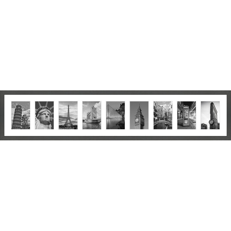 Kydan Wood Picture Frame with Mat, Dark Grey