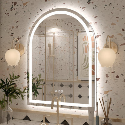 Molly Arched LED Front Light and Backlit Anti-Fog Wall Bathroom/ Vanity Mirror