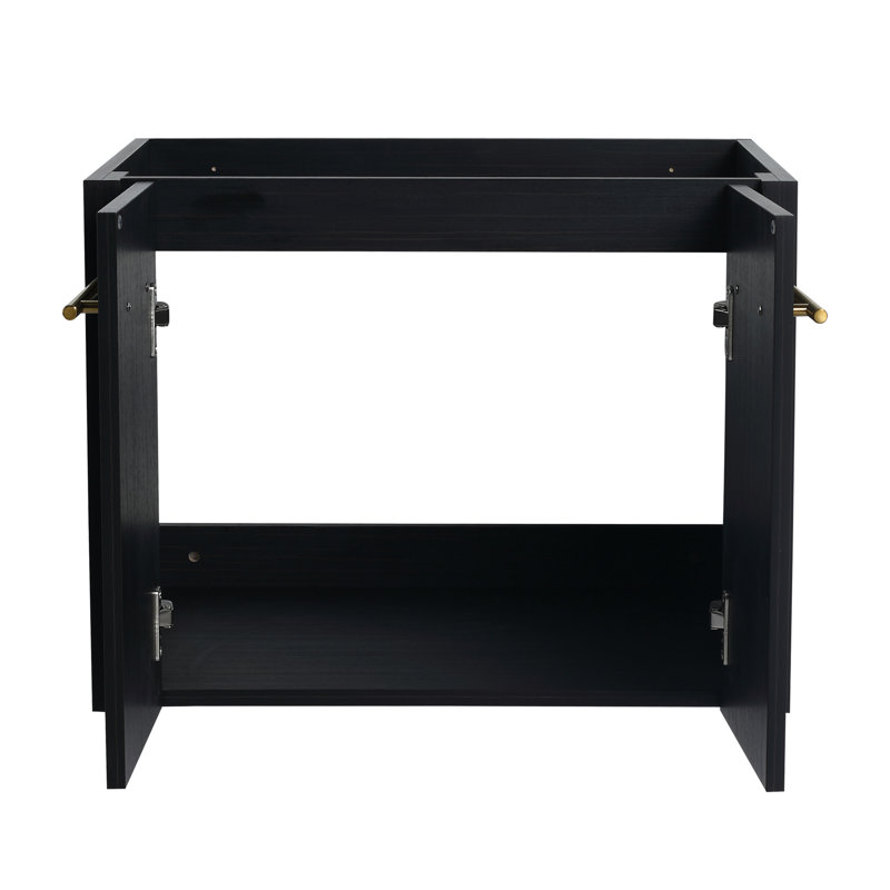 Meuble-lavabo mural 24 po - Armoire en châtaignier noir avec fonction de fermeture en douceur et espace de rangement généreux
