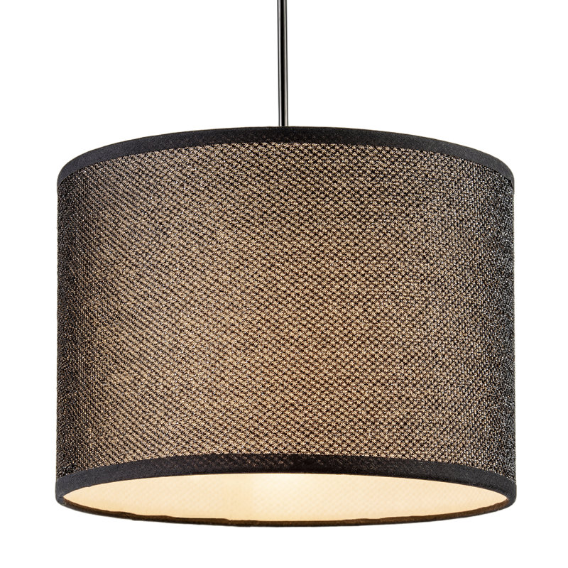 Modern And Designer Mini Diamond Black Glitter Fabric Lamp Shade By , Black