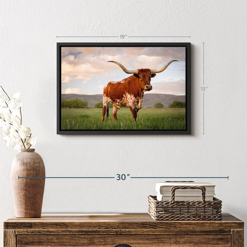 «Brown Texas Longhorn Wall Art», H 19 po x l 13 po