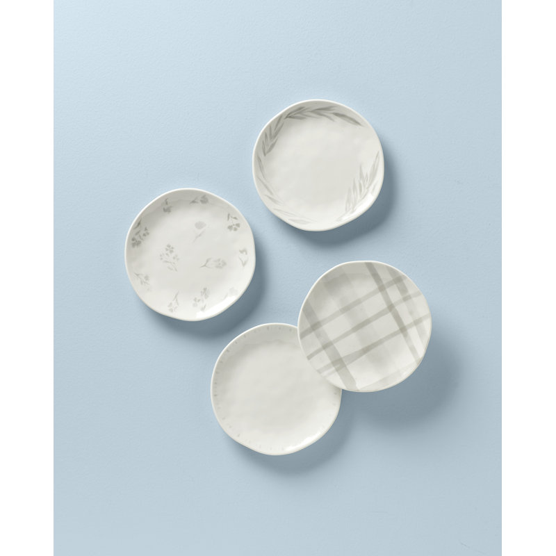 Oyster Bay 4Pc Tidbit Plates, Assorted Patterns