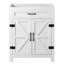 Panneau de particules blanc délavé avec placage de mélamine ... - Métal - 1 pièce - Meuble-lavabo - Blanc - Conception à double porte (sans lavabo inclus)