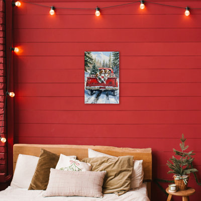 «Christmas Truck Pups Trio Canvas» par Petal Prints Design