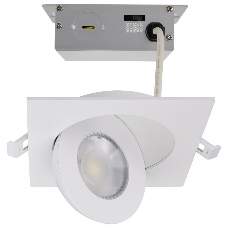 4'' Selectable Color Temperature 9 Watt Dimmable Air-Tight IC Rated LED Canless Recessed Lighting Kit, White