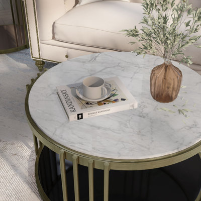 Table basse à tablettes ouvertes Mariah